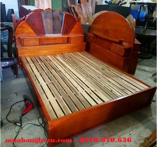 giường gỗ xoan đào 1m6