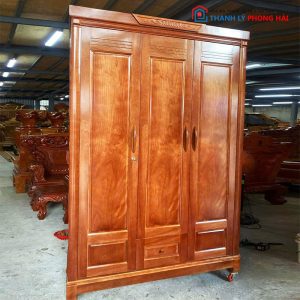 Thanh Lý Tủ Quần Áo 3 Cánh Gỗ Xoan Mới 99%