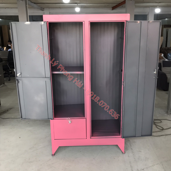 tu-sat-dung-quan-ao-9 Thanh Lý Tủ Áo Sắt 2 Cánh Tồn Kho Mới 99% (2 Màu)