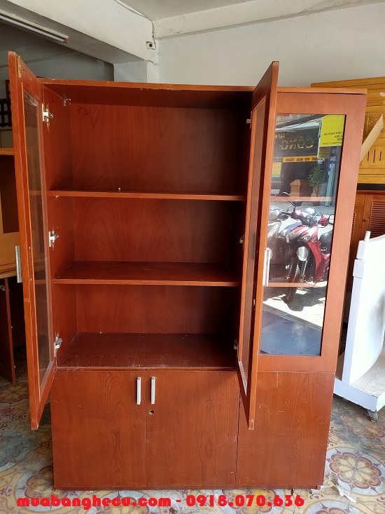 Tủ Hồ Sơ Có Kính Cũ 1m2 x 1m75, Mới 90% - Hình 2