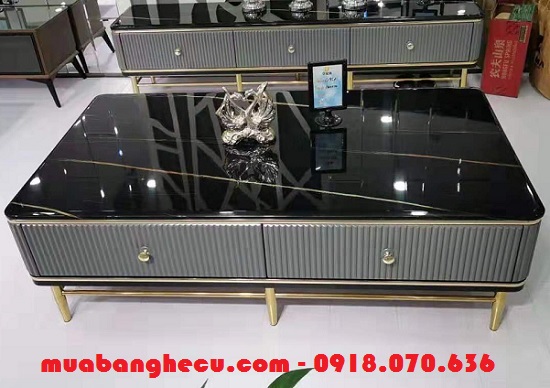 ban-tra-mat-da-mau-den 19 Mẫu Bàn Trà Mặt Đá Thanh Lý - Hàng Mới