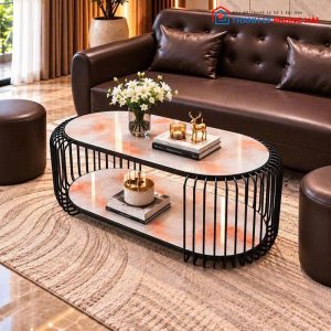 Bàn Sofa Mặt Kính Hình Oval Mới 99%