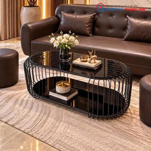 Bàn Sofa Mặt Kính Hình Oval Mới 99%