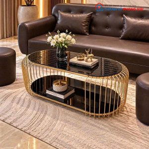 Bàn Sofa Mặt Kính Hình Oval Mới 99%