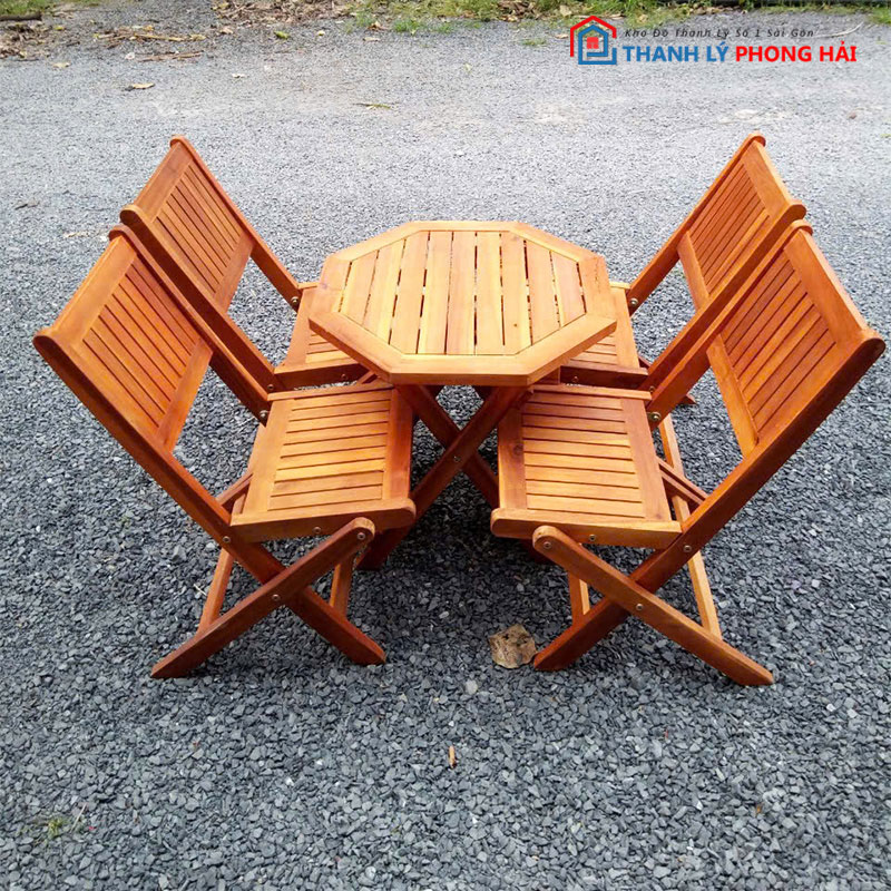 thanh-ly-bo-ban-ghe-xep-go-hien-dai-gia-re Thanh Lý Bộ Bàn Ghế Xếp Gỗ Mới 99%
