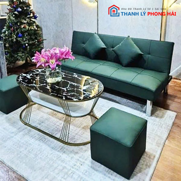 Thanh Lý Bộ Sofa Bed Bọc Simili Mới 99% (Nhiều Màu)