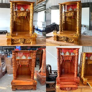 Bàn Thờ Ông Thần Tài - Ông Địa Cột Rồng Mới 99% (nhiều kích thước)