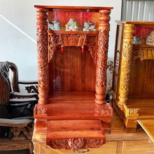 Bàn Thờ Ông Thần Tài - Ông Địa Cột Rồng Mới 99% (nhiều kích thước)