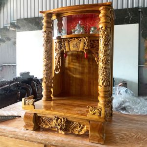 Bàn Thờ Ông Thần Tài - Ông Địa Cột Rồng Mới 99% (nhiều kích thước)