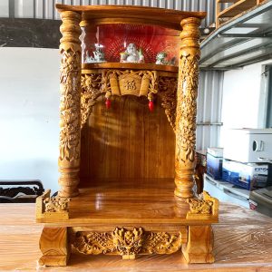 Bàn Thờ Ông Thần Tài - Ông Địa Cột Rồng Mới 99% (nhiều kích thước)