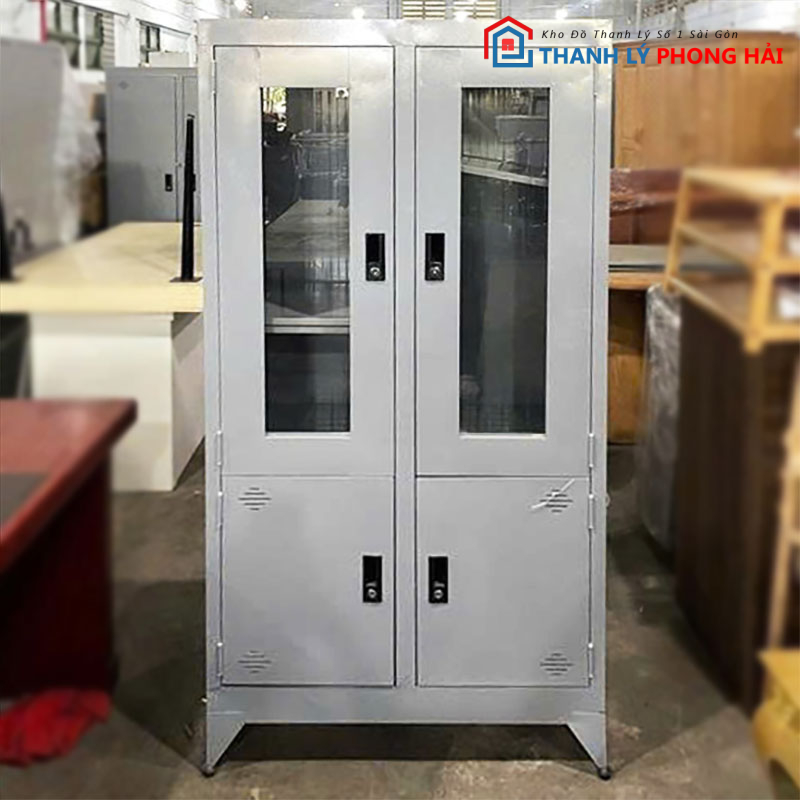 thanh-ly-tu-ho-so-sat-cua-kinh-cao-cap Thanh Lý Tủ Hồ Sơ Sắt Cửa Kính Cao Cấp Mới 99%