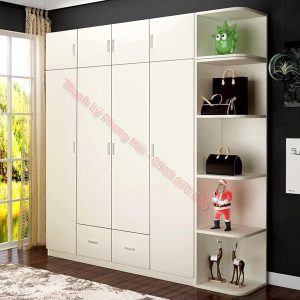 Thanh Lý Tủ Áo Full Trần 2m2x2m4 Màu Trắng Mới 99%