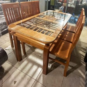 Thanh Lý Bộ Bàn Ăn 6 Ghế Gỗ Sồi Tồn Kho Mới 99%