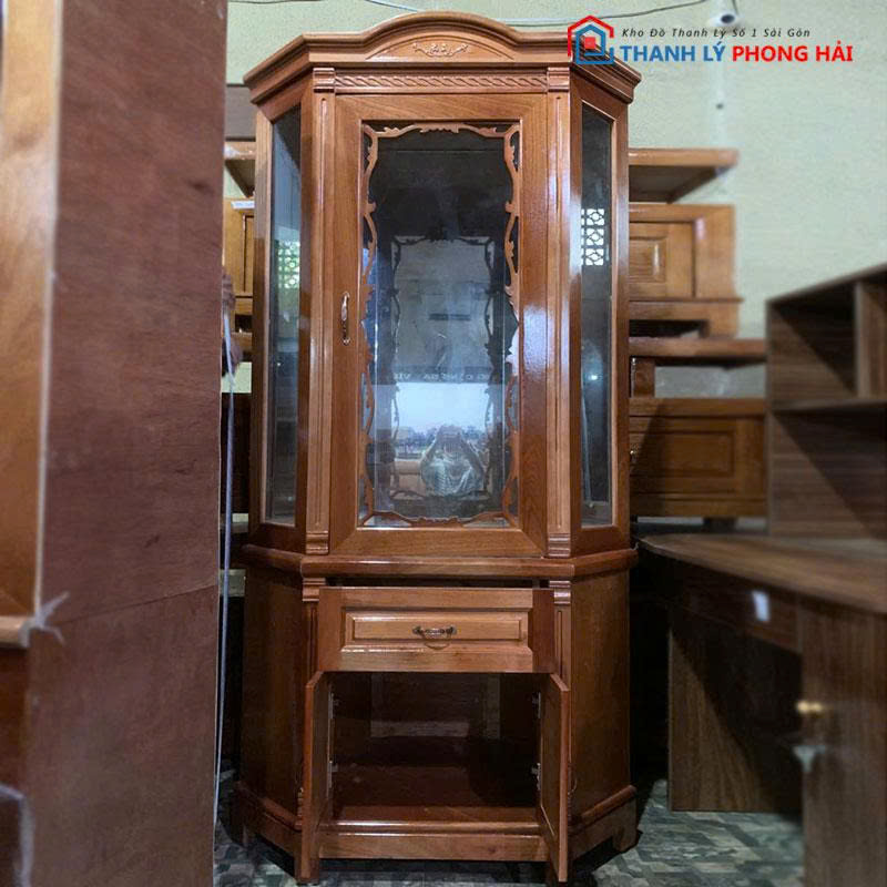 thanh-ly-tu-ruou-goc-go-xoan-dao-80cm-ton-kho-gia-re-1 Thanh Lý Tủ Rượu Góc Gỗ Xoan Đào 80CM Mới 99%