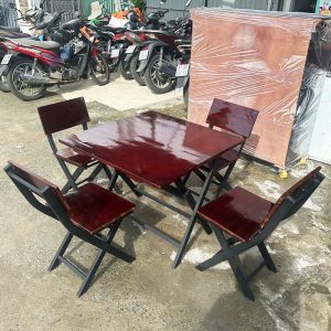 Thanh Lý Bộ Bàn Ăn Chân Chữ X Mặt Gỗ Cũ Giá Rẻ