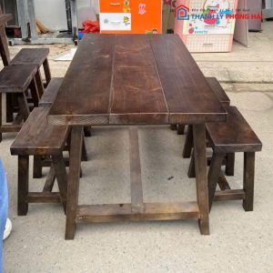 Thanh Lý Bộ Bàn Ghế Gỗ Ngoài Trời Độc Đáo Mới 99%