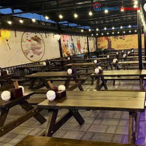 Thanh Lý Bộ Bàn Ghế Gỗ Ngoài Trời Mới 99%