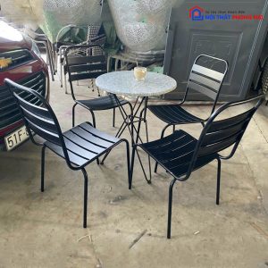 Thanh Lý Bộ Bàn Ghế Cafe Sắt Đen Mới 99%