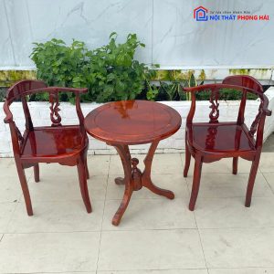 Thanh Lý Bộ Bàn Trà 2 Ghế Gỗ Tràm Mới 99%