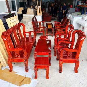 Thanh Lý Bộ Salon Gỗ Tràm Tay 8 Tồn Kho Mới 99%