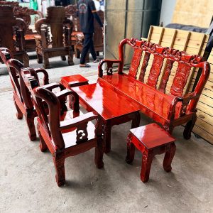 Thanh Lý Bộ Salon Gỗ Tràm Tay 8 Tồn Kho Mới 99%