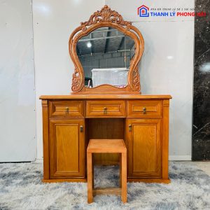 Thanh Lý Bàn Trang Điểm Gỗ Sồi Cao Cấp Mới 99%