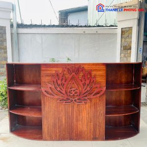 Thanh Lý Quầy Lễ Tân Gỗ Tự Nhiên Hoa Sen Cũ Giá Rẻ