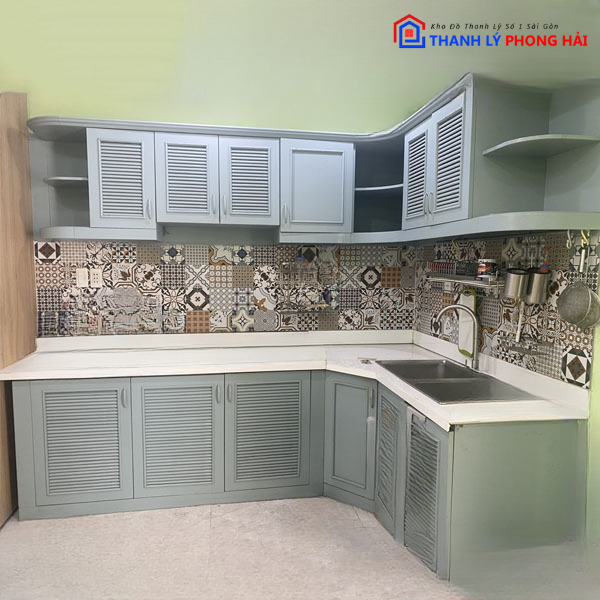  Thanh Lý Bộ Tủ Bếp Màu trắng Cũ Cao Cấp