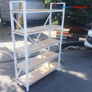 Thanh Lý Kệ Hồ Sơ Gỗ 5 Tầng Trắng Mới 99%