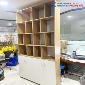 Thanh Lý Tủ Hồ Sơ Gỗ 1M4 4 Cánh Gỗ Trắng Mới 99%