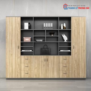 Thanh Lý Tủ Hồ Sơ Gỗ 2M2 Nhiều Ngăn Có Hộc Kéo Mới 99%