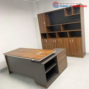 Thanh Lý Tủ Hồ Sơ Gỗ MDF 1m6 Màu Nâu Mới 99%