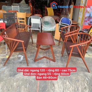 Thanh Lý Bộ Bàn Ghế Gỗ Tiện Thanh Mới 99%