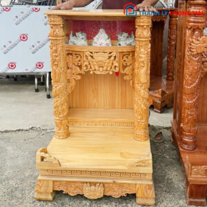 Bàn Thờ Ông Địa Cột Rồng Tinh Xảo, Cao 1m Mới 99%