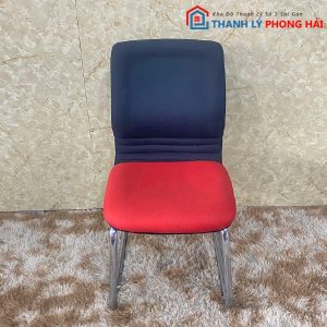 Ghế Chân Quỳ Vải Bọc Nệm Đỏ Lưng Đen Cũ
