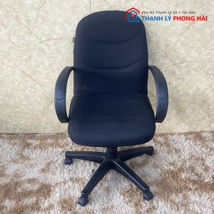 Ghế Xoay Văn Phòng Nệm Vải Đen Cũ