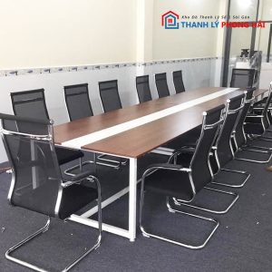 Thanh Lý Bàn Họp Gỗ Chân Sắt Chữ U Nâu Trắng Mới 99% (Nhiều Kích Thước)