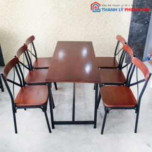 Bộ Bàn Ghế Chân Sắt Mới 99% (4 - 6 ghế)