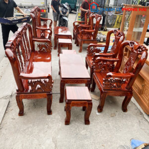 Thanh Lý Bộ Salon Gỗ Tràm Tay 8 Tồn Kho Mới 99%