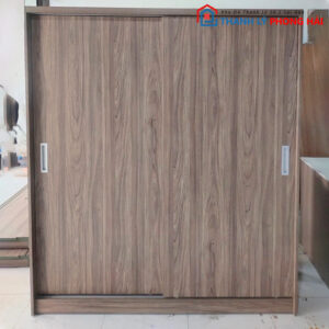 Tủ Áo Cửa Lùa Màu Nâu Vân Gỗ Mới 99%