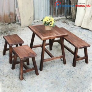 Thanh Lý Bộ Bàn Ghế Cafe Gỗ Tự Nhiên Mới 99%
