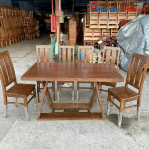 Thanh Lý Bộ Bàn Ăn Gỗ Sồi Cổ Điển Mới 99%