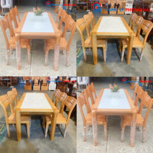Bộ Bàn Ăn 6 Ghế Gỗ Sồi Cao Cấp Mới 99% (Nhiều Mẫu)