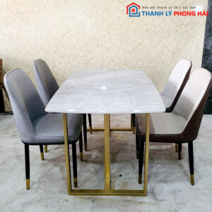 Bộ Bàn Ăn Mặt Đá 4 Ghế Monet Mới 90%