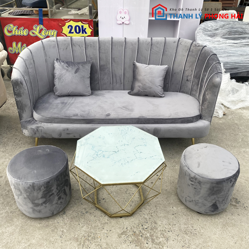 bo-sofa-thanh-ly-1 Thanh Lý Bộ Ghế Sofa Nhung 1M8 Mới 99% (2 màu)