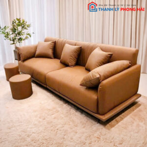 Băng Ghế Sofa Bọc Da Màu Nâu Mới 99%