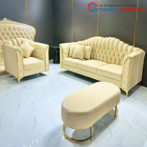 Thanh Lý Bộ Sofa Bọc Da Sang Trọng Mới 99%