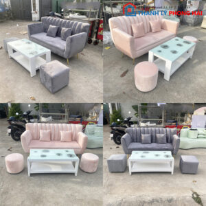 Thanh Lý Bộ Sofa Bọc Vải Nhung Mới 99% (2 màu)