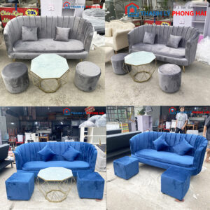 Thanh Lý Bộ Ghế Sofa Nhung 1M8 Mới 99% (2 màu)