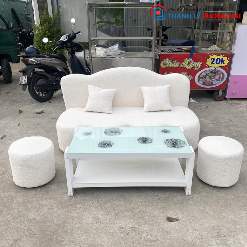 bo-sofa-thanh-ly-9-2 Bộ Ghế Sofa Đám Mây 1M6 Vải Lông Cừu Mới 99% (2 màu)